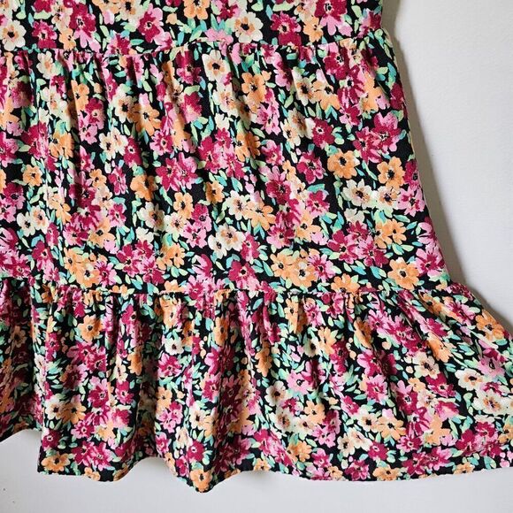 EUC LIKE NEW ALMOST FAMOUS GARDEN FLORAL BUTTON DOWN TIERED SHORT DRESS SIZE L - Picture 8 of 16
